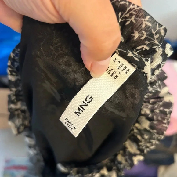 Mango Floral Peasant Cottagecore Midi Dress - Picture 4 of 6